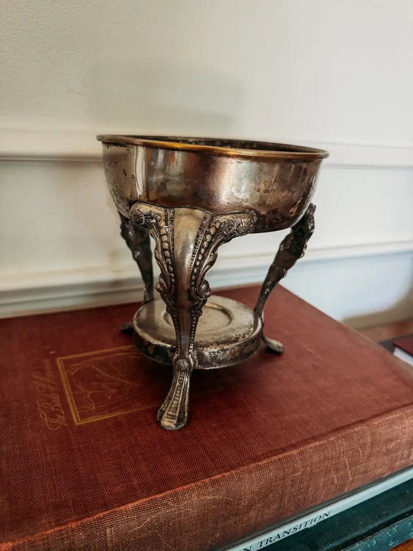 vintage silver-plated coffee or tea carafe warming stand