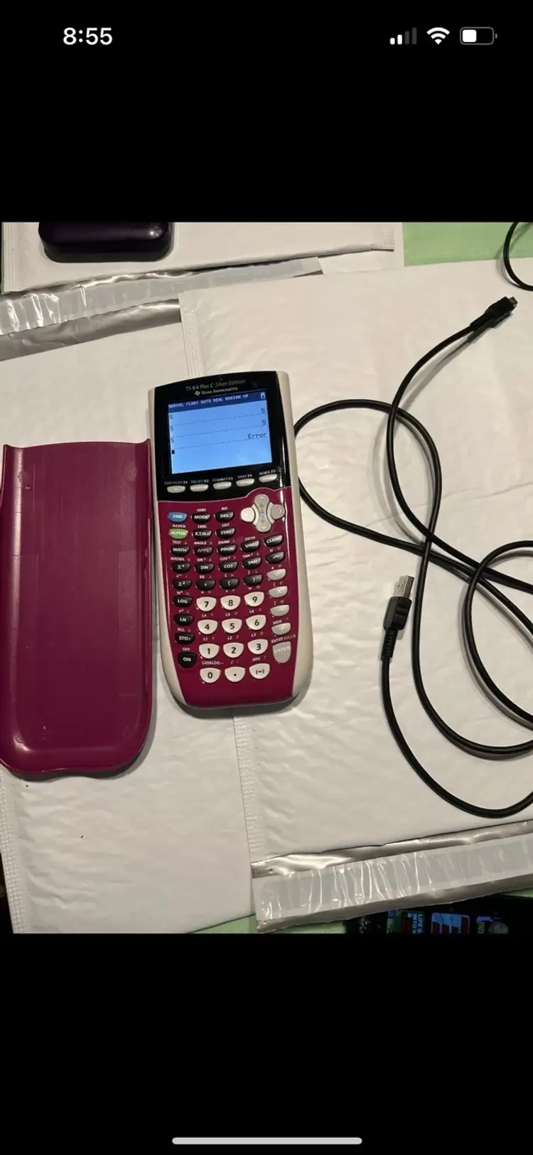 Texas Instrument TI 84 Plus C Graphing Calculator W Cover Tested Raspberry