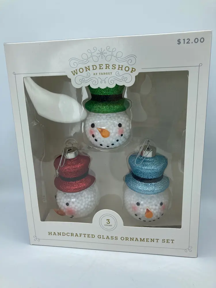 Wondershop Handcrafted Glass Ornament Set