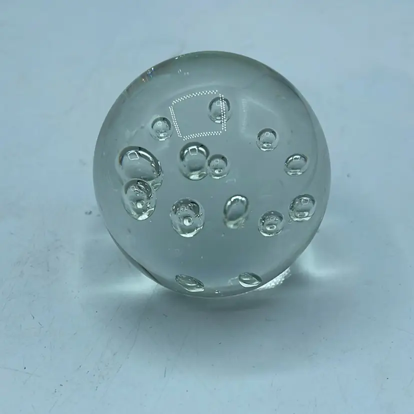 Clear Paperweight Small With Control Bubbles 1.5 Inches