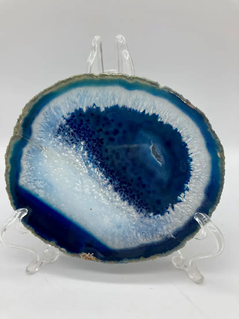 Blue Polished Slice of Stone Agate