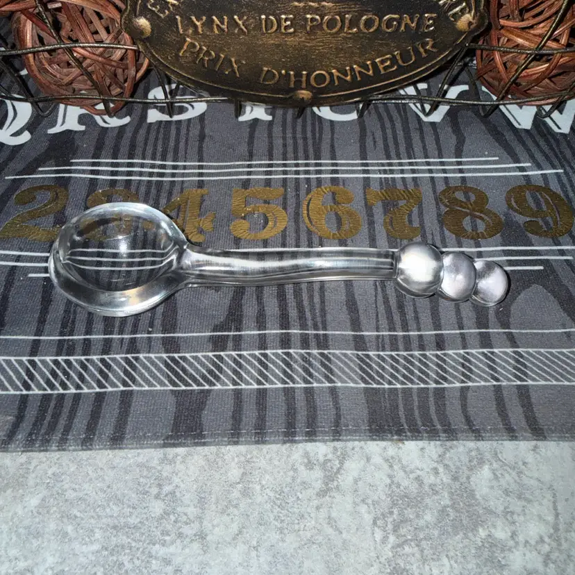 #30- Vtg Glass Spool Measure RX