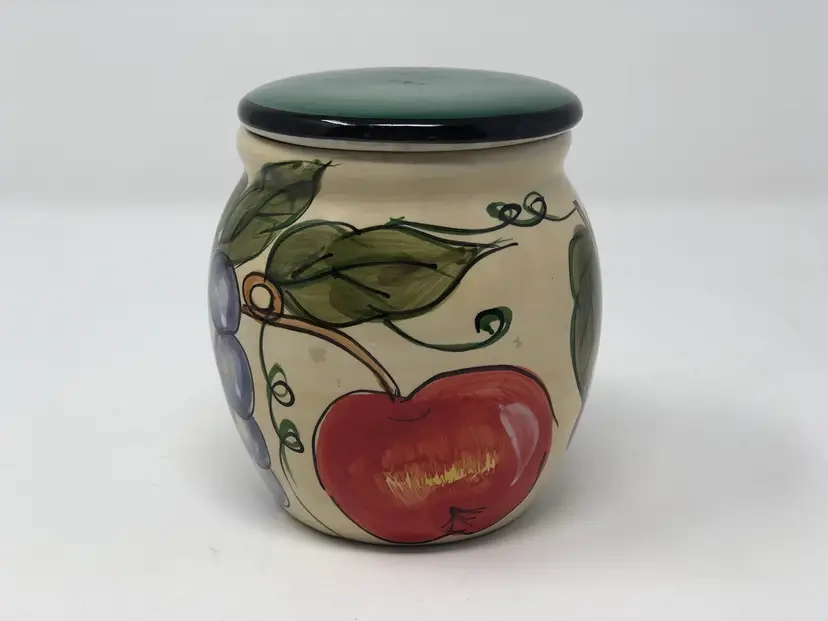 Hand Painted Lidded Fruit Jar Tabletops Avenue