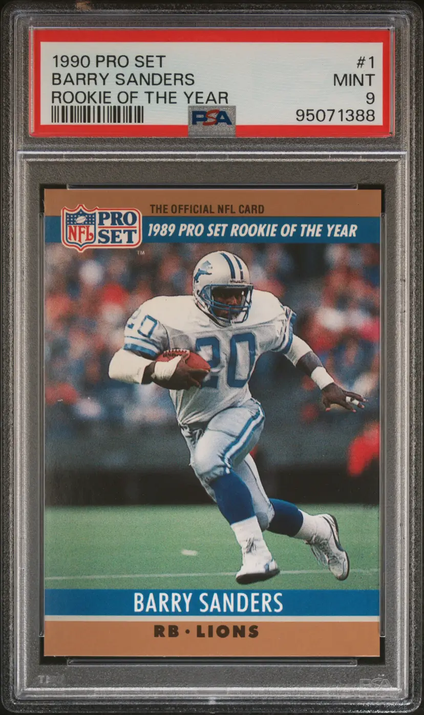 1990 Pro Set #1 Barry Sanders Rookie of the Year PSA 9 - Detroit Lions
