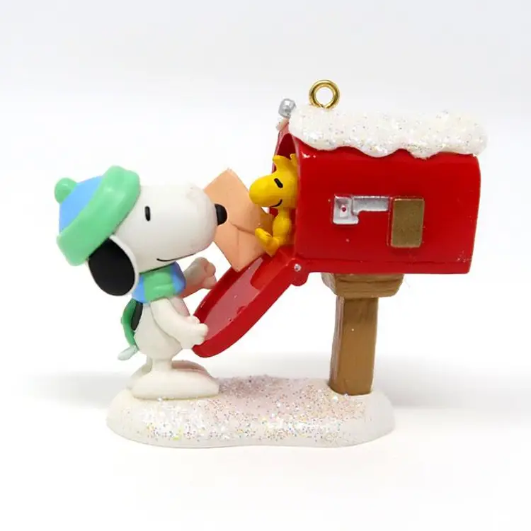 Snoopy & Woodstock Mailbox Miniature Ornament - Peanuts Christmas Decor