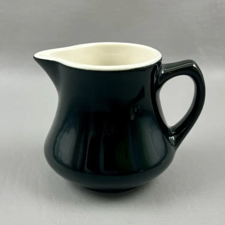 Vintage Homer Laughlin Black Bone China 3.25" Creamer USA Syrup Pitcher
