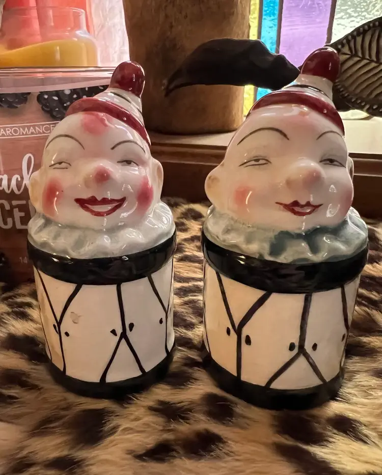 Circus Clown, Salt And Pepper Shakers
