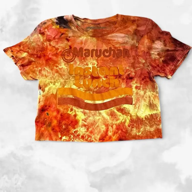 Maruchan Instant Ramen Noodles Cropped Tie-Dyed T-shirt Medium