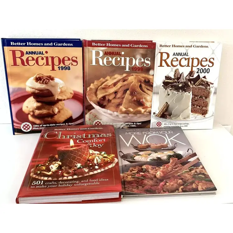 Lot of 5 Better Homes and Gardens Cookbooks 1998-2000 Annual Collections & More