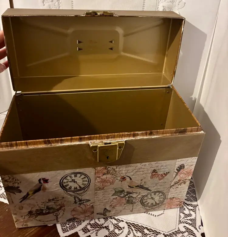 Up-Cycled Metal Storage Box 12.5x5.5x10