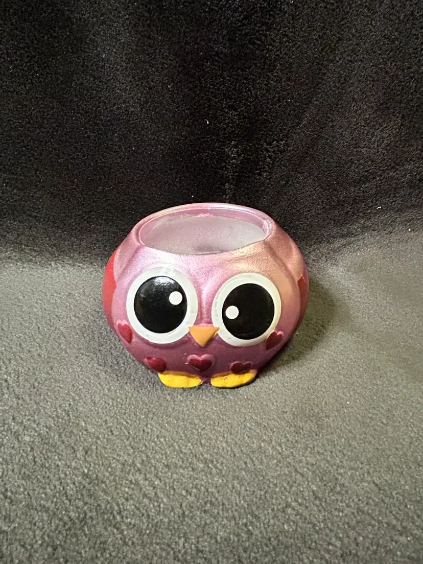 Vintage Rocket Farms Pink Cute OWL Tea light Holder/Succulent Planter 4"