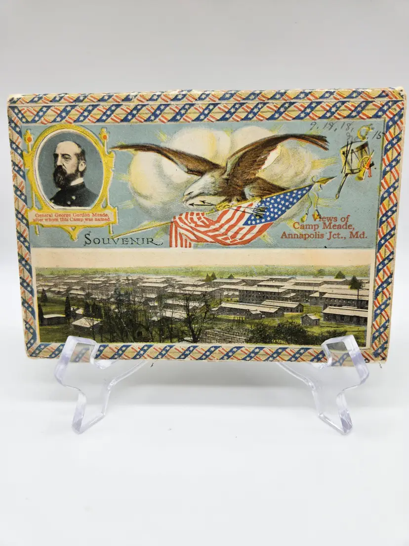 Vintage Camp Meade Souvenir Postcard Book 1918
