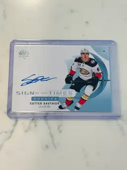 2024-25 SP Authentics Cutter Gauthier Sign of the Times RC Auto Ducks #SOTT-CG