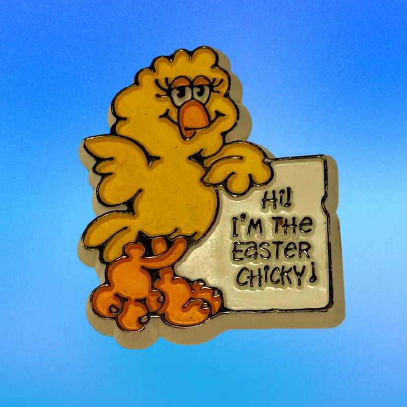 Vintage Signed Hallmark Cards “Hi! I’m The Easter Chicky” Chick Easter Pin