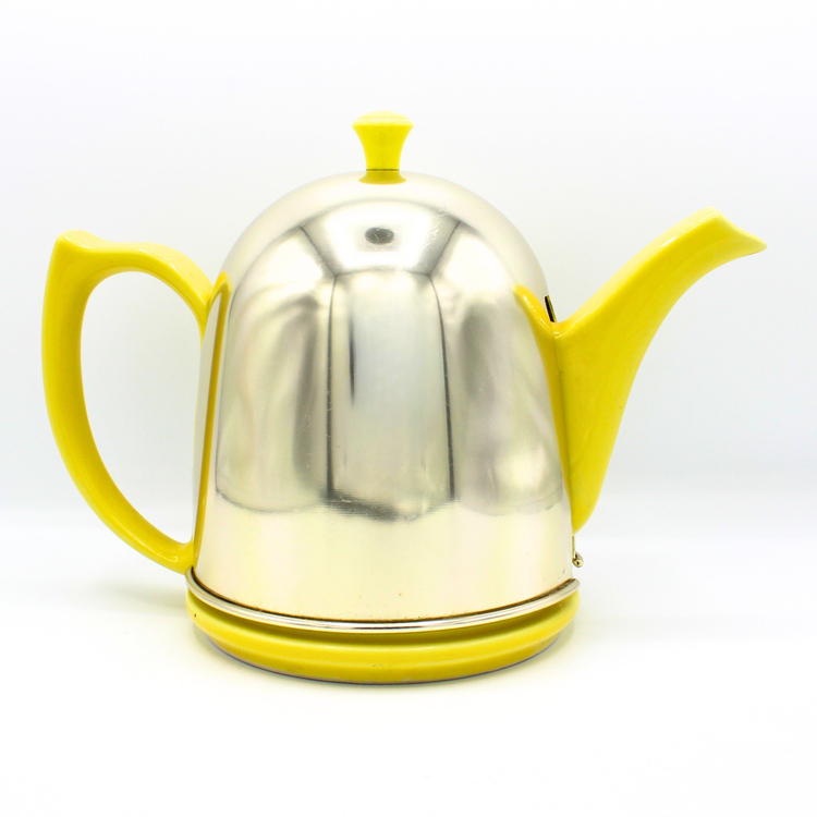Vintage Yellow Hall Teapot Insulated Ceramic Cozy Hot Pot Retro Kitchen Decor