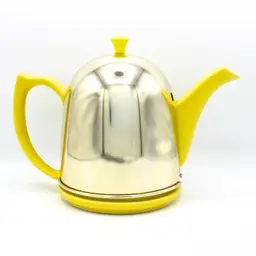 Vintage Yellow Hall Teapot Insulated Ceramic Cozy Hot Pot Retro Kitchen Decor