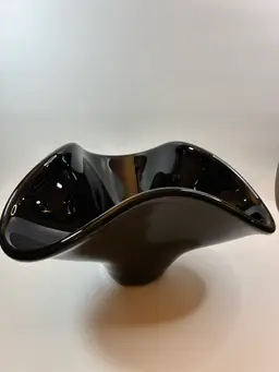 Rosenthal Contemporary Noir Glass Centerpiece Bowl Germany  7.25” T X 12.5” W