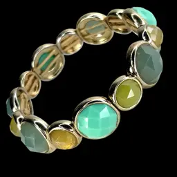 Vintage 7” TRIFARI Gold-tone Stretch Bracelet. Signed with Crown Stamp Inside.