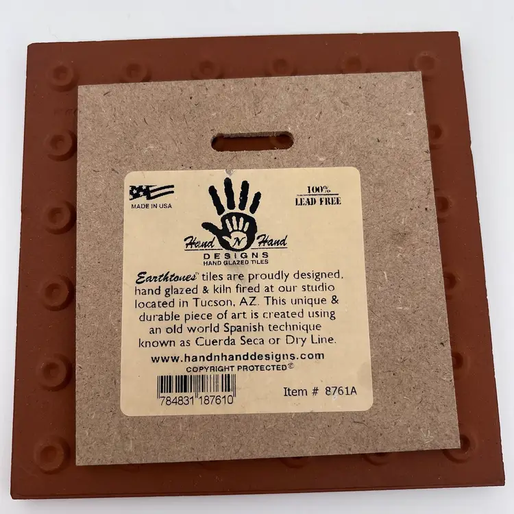 Hand-N-Hand Designs Earthtones Tile Trivet “Quarantine 2020” 🤣 6”x6”