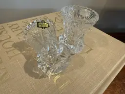 Small Lead Crystal Candle Holders (2)