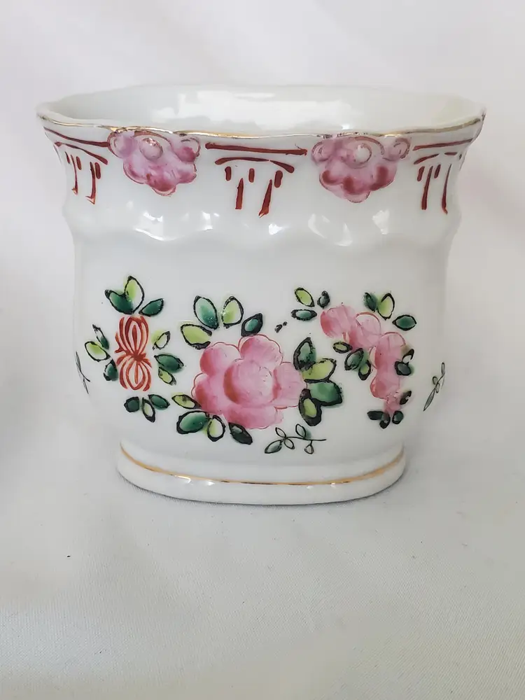 Vintage Cigarette Holder By Floral Lowestoft Japan Porcelain