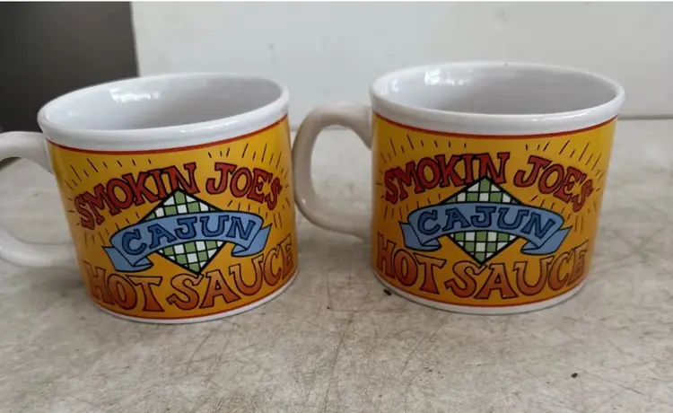 Smokin Joe’s Cajun Hot Sauce Large Mug Gumbo Or Coffee Lot Of Two