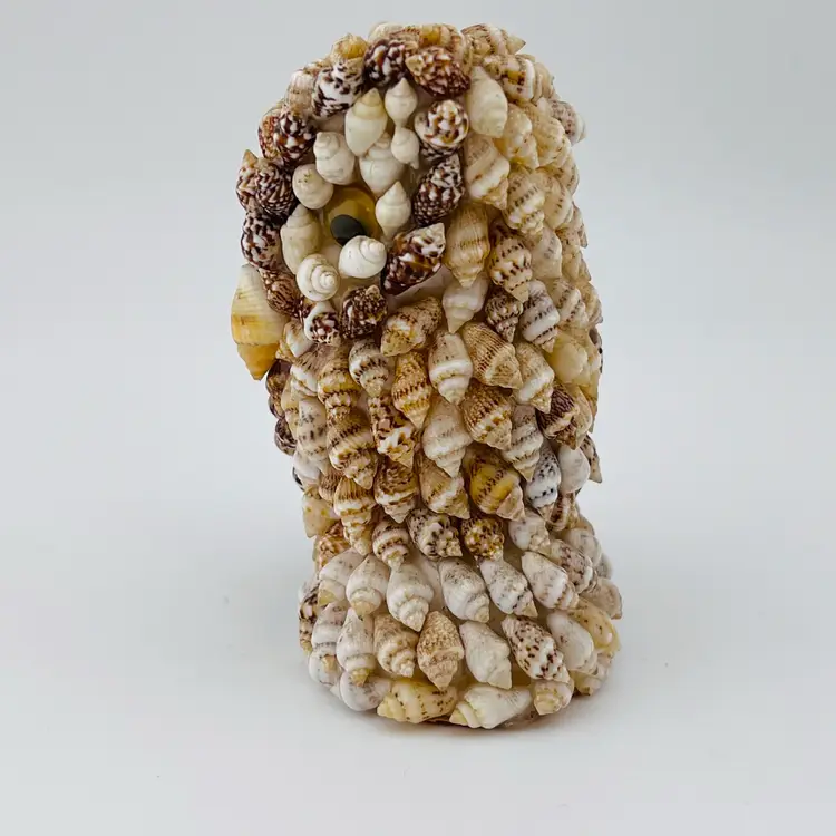 Vintage Seashell Owl Figurine 3.5”
