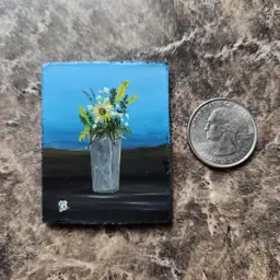 Miniature Oil Painting On Masonite Board Signed By The Artist Free Shipping