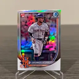 2025 Bowman Chrome Luisangel Acuna Red RC Logo Redemption Refractor New York Mets