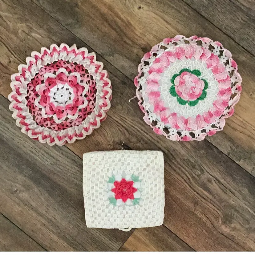 Beautiful Crocheted Colored Trivets