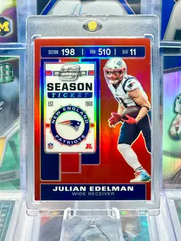 Julian Edelman 2019 Contenders Optic /199 Red Prizm Ticket New England Patriots