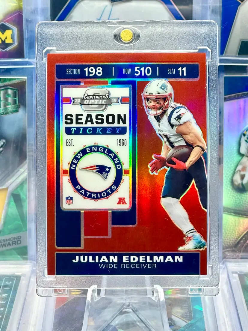 Julian Edelman 2019 Contenders Optic /199 Red Prizm Ticket New England Patriots