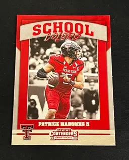 Patrick Mahomes II 2017 Panini Contenders Draft Picks School Colors Rookie RC Kansas City Chiefs