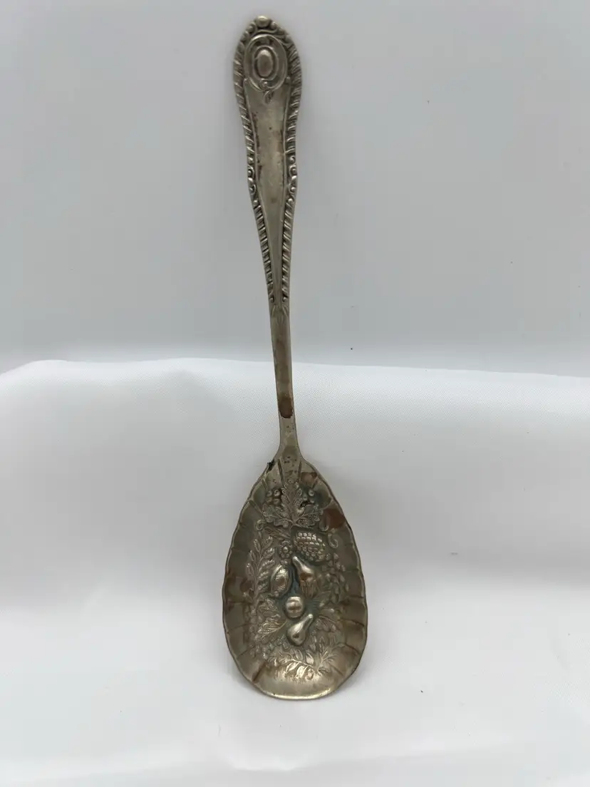 Antique Silver Plate Woman’s World Advertisement Berry Spoon