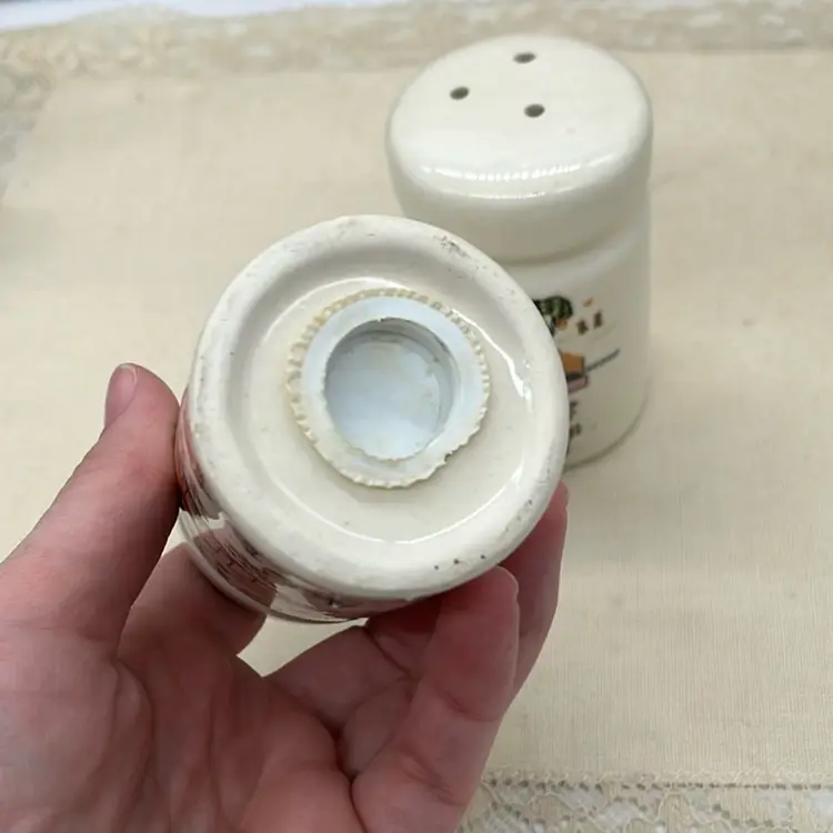 Heartland Village Pattern Salt And Pepper Shakers