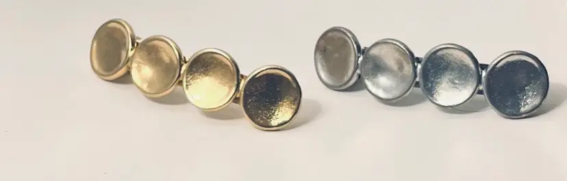 Matching Metal Silver And Gold Tone Barrettes Made In France.