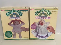 Cabbage Patch Kids Paper Doll Set. Lot Of 2 Preemie & Cabbage Kid