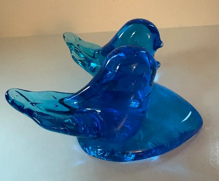 Double Bluebird Of Happiness Figurine By Leo Ward 1992 4” X 3”