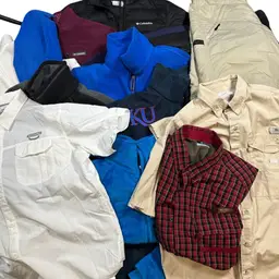 Columbia Lot Of 15 Fleece Vests, Zip Ups, Snow Pants, Hiking Zip Off Pants, PFG Fishing Button Ups, Etc.