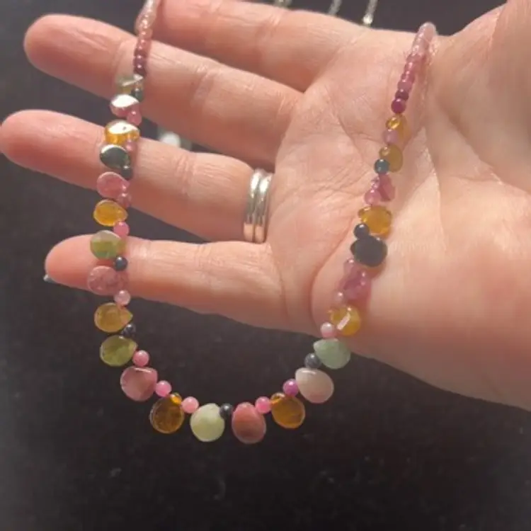 Watermelon Tourmaline 16” Necklace