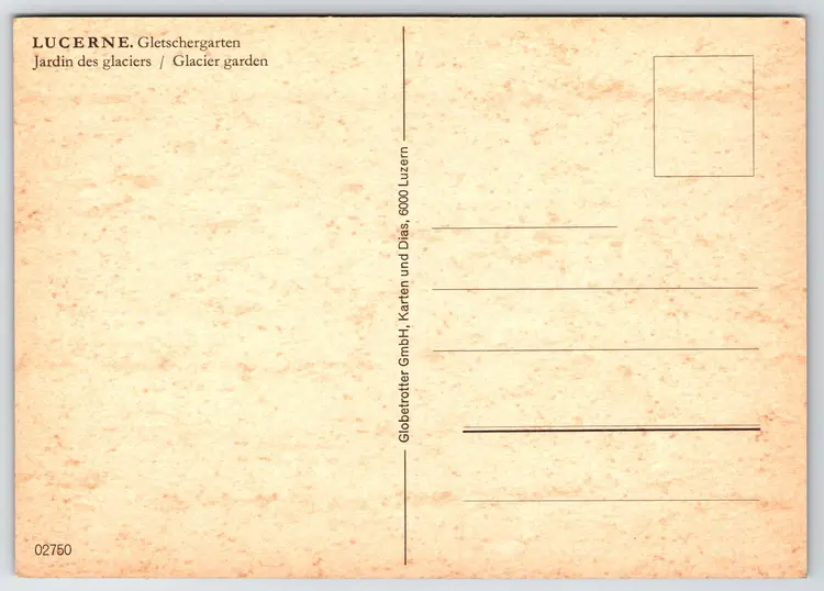 Postcard Glacier Garden of Lucerne Gletschergarten Lucerne Switzerland Geology