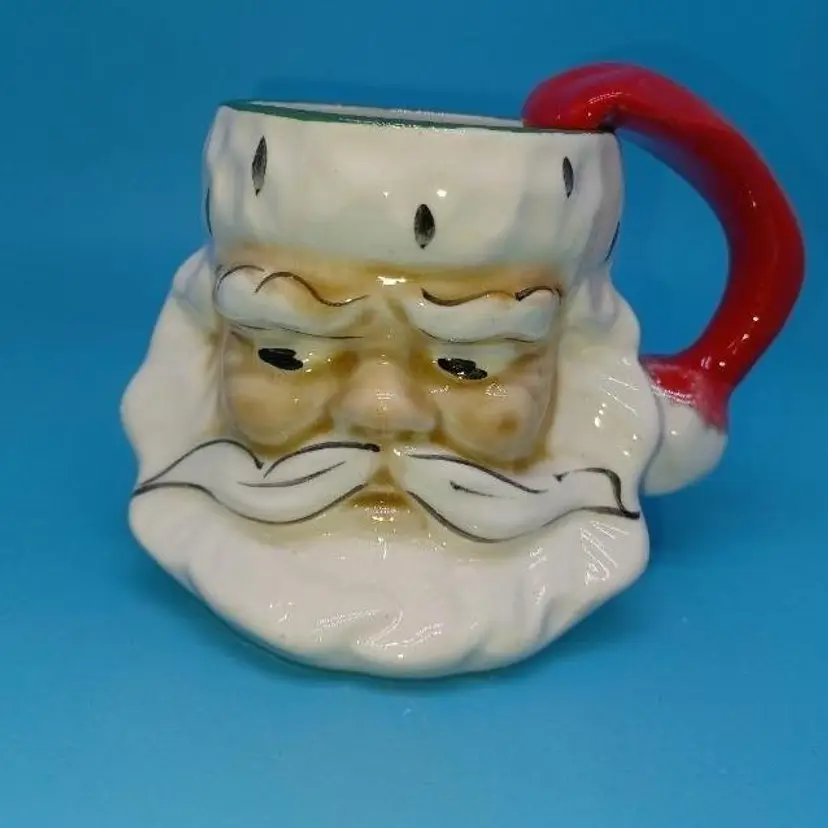 Vintage 1951 Riddell Grumpy Santa Mug
