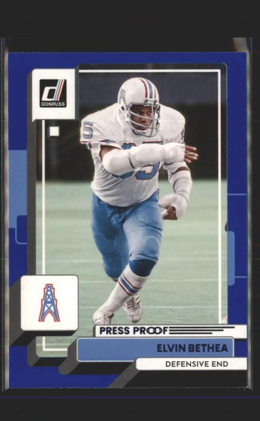 2022 Donruss #47 Elvin Bethea Blue Press Proof - (139) - Houston Oilers