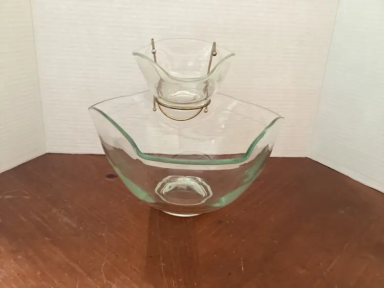 3 Pc McM Tri-Top Chip & Dip Bowl Set, Indiana Glass