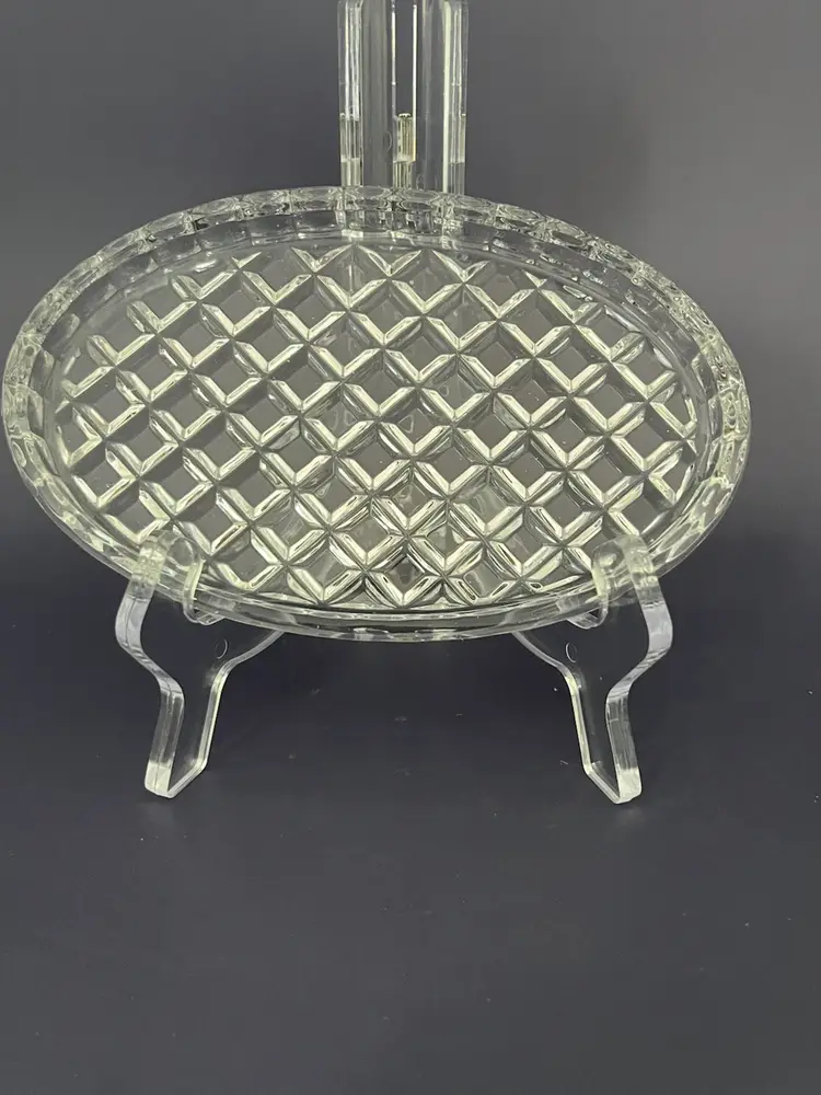 Vintage Fostoria American Pattern 24% Lead Crystal Oval  Dish