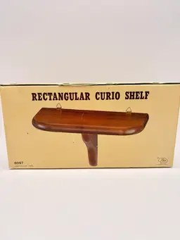 1984 IN BOX Vintage Rectangular Wooden Curio Shelf 9.75”