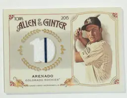 2015 Topps FSRB-NA Allen & Ginter Nolan Arenado Colorado Rockies Game Used 2 Color Relic Baseball
