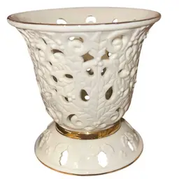 Lenox 4.5” Footed Holly Berry Votive Luminary