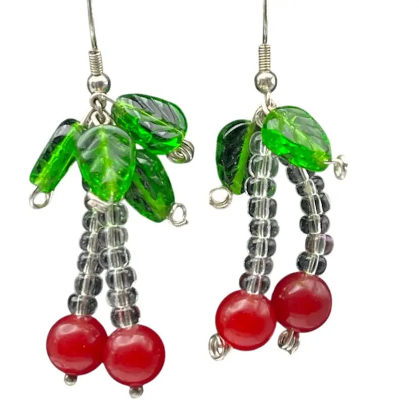 Cherry Clear Drop Earrings