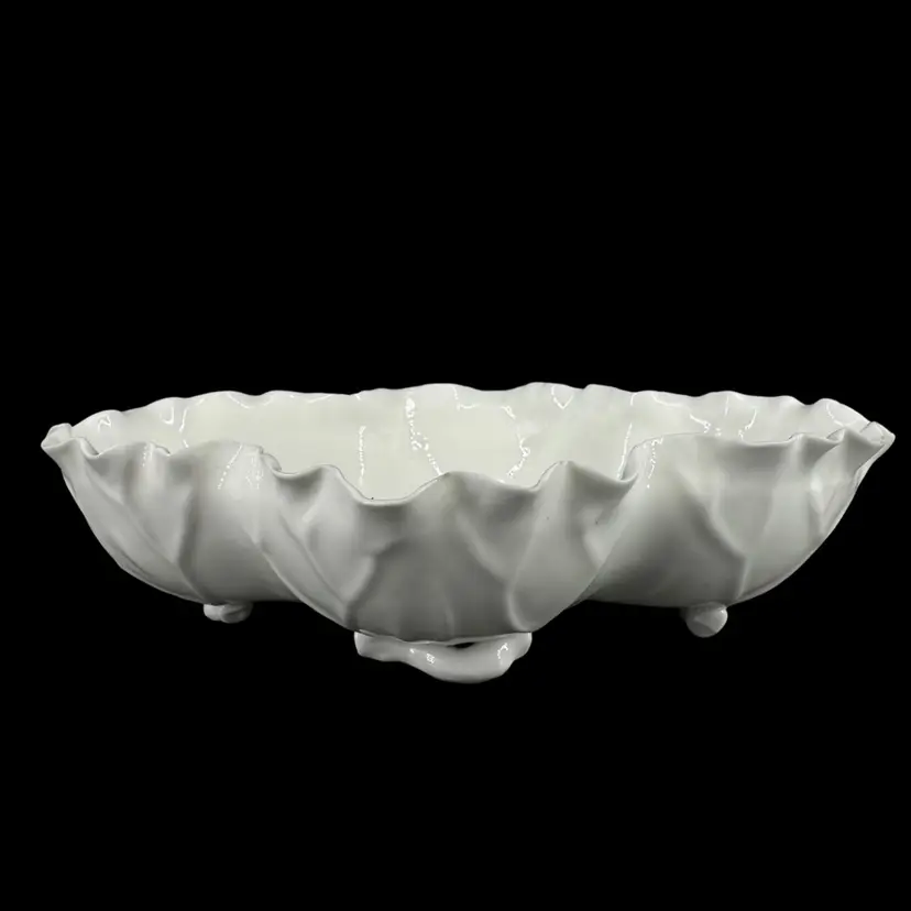 Knowles Taylor Knowles Lotus Ware White Porcelain Leaf Bowl